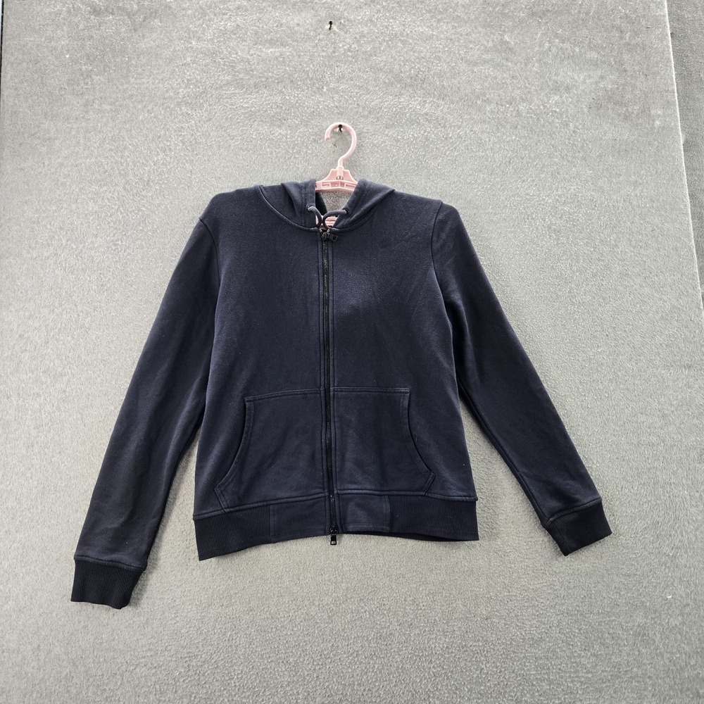 Armani Exchange Women Sweatshirt L Black Embroidery‎ Logo Full Zip